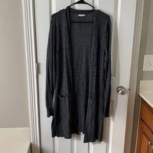 Long charcoal color cardigan